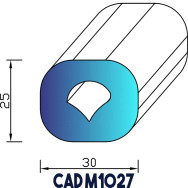 Profil Mousse EPDM CAD M1027 - Au mètre