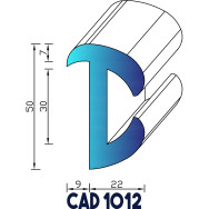 Profil Liston CAD 1012  Joint EPDM - Au mètre