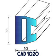 Profil Liston CAD 1020 Joint EPDM - Au mètre