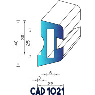 Profil Liston CAD 1021  Joint EPDM - Au mètre