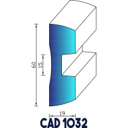 Profil Liston CAD 1032  Joint EPDM - Au mètre