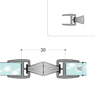 Joint Brosse Centrale sur Support 10mm