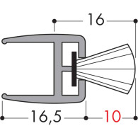 Joint Brosse Centrale sur Support 10mm