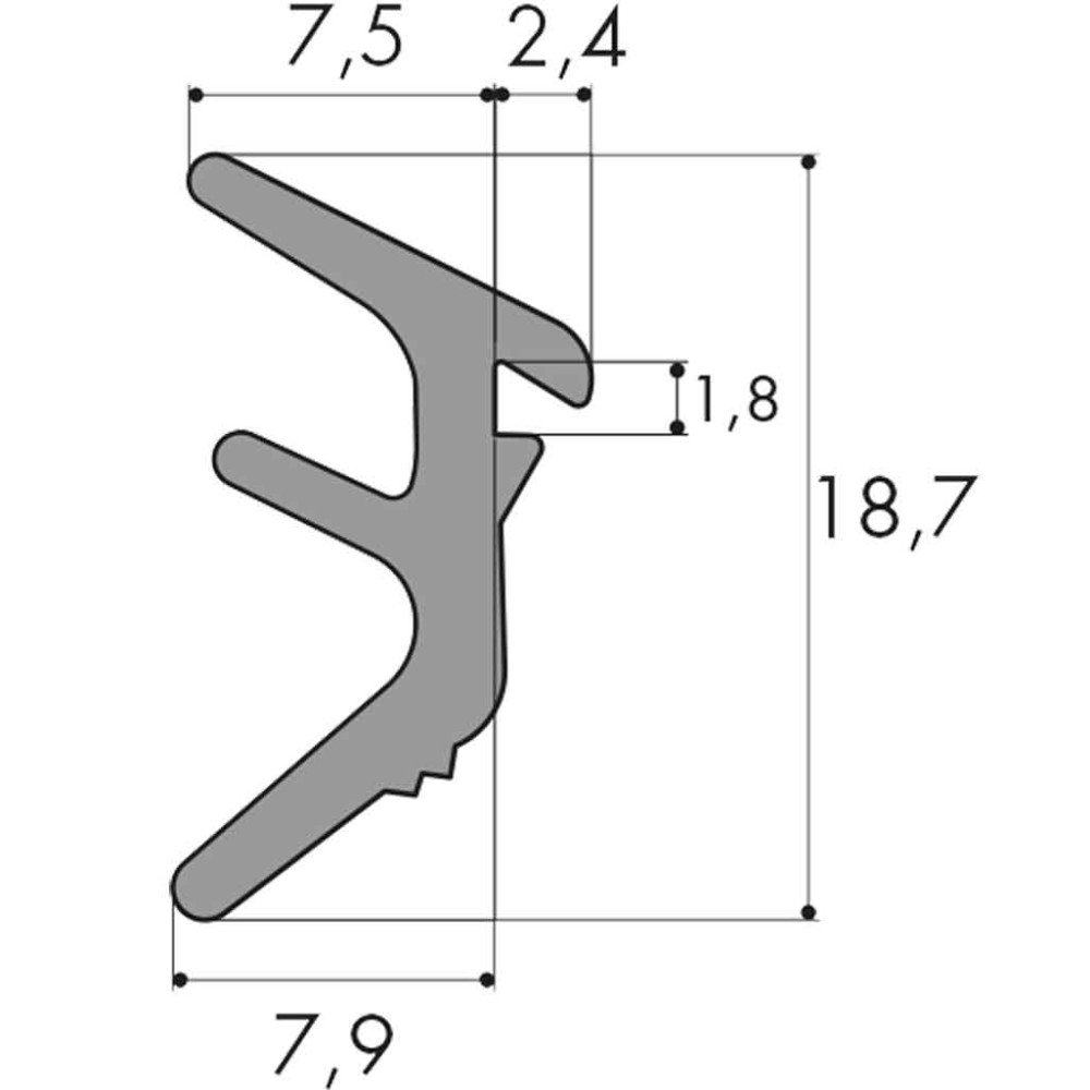 Joint de Calage A04 EPDM Jeu 4 mm - Au mètre