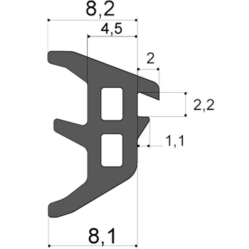 Joint de Calage A06 EPDM Jeu 6 mm - Au mètre