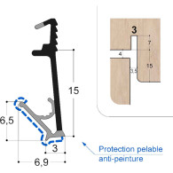 Joint Protégé Double Dureté Rainure 3mm Feuillure 15mm - Au mètre