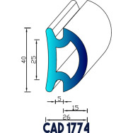 Profil Galon pour Liston CAD 1774 EPDM