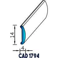 Profil Galon pour Liston CAD 1794 EPDM - Au mètre
